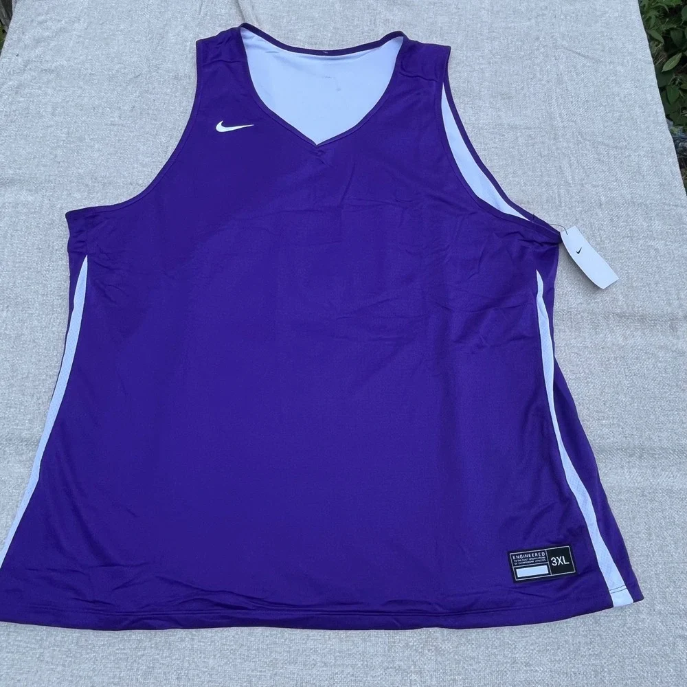 Nike Reversible Basketball Jersey Purple White Mesh Tank Top 3XL NWT